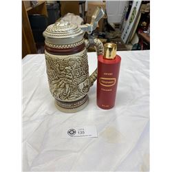 Avon Collector Beer Stein with Avon After Shave Lotion Bottle. Cowboy Designs