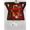 Image 2 : Nice Aisian Cloisonne Laquer Jewelry Box with Little Asian Decorations