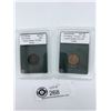 Image 2 : 2 Great Britain Coins 1882 Farthing and 1844 1/2 Farthing ( Ceylon)