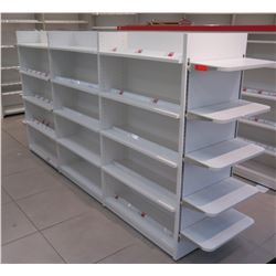 1 Frestanding Metal Shelving Unit w/ Removable End Shelves 9ft, 2 Inches Long, 1ft Depth on Each Sid