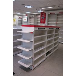 1 Frestanding Metal Shelving Unit w/ Removable End Shelves 9ft, 2 Inches Long, 1ft Depth on Each Sid