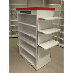 1 Freestanding Metal Shelving Unit w/ Removable End Shelving 37"W x 22.5"D x 62"H