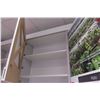 Image 11 : 4 Sections of Metal Wall-Mount Shelving (Each Section 36"W x 16"D x 10ft Tall), Top has cabinet door