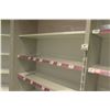 Image 15 : 4 Sections of Metal Wall-Mount Shelving (Each Section 36"W x 16"D x 10ft Tall), Top has cabinet door