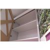 Image 16 : 4 Sections of Metal Wall-Mount Shelving (Each Section 36"W x 16"D x 10ft Tall), Top has cabinet door