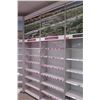 Image 2 : 4 Sections of Metal Wall-Mount Shelving (Each Section 36"W x 16"D x 10ft Tall), Top has cabinet door
