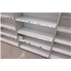 Image 8 : 4 Sections of Metal Wall-Mount Shelving (Each Section 36"W x 16"D x 10ft Tall), Top has cabinet door