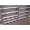 Image 10 : 4 Sections of Metal Wall-Mount Shelving (Each Section 36"W x 16"D x 10ft Tall), Top has cabinet door