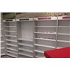 Image 2 : 4 Sections of Metal Wall-Mount Shelving (Each Section 36"W x 16"D x 10ft Tall), Top has cabinet door