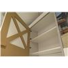 Image 8 : 4 Sections of Metal Wall-Mount Shelving (Each Section 36"W x 16"D x 10ft Tall), Top has cabinet door