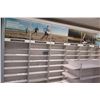Image 1 : 7 Sections Metal Wall-Mount Shelving (Each Section 36"W x 16"D x 10ft Tall), Top has cabinet doors
