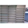 Image 4 : 3 Sections Metal Wall-Mount Shelving (Each Section 36"W x 16"D x 10ft Tall), Top has cabinet doors