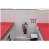 Image 21 : Reception/Cashier Station with Red Countertops, Cabinets, 3-Section Shelving Unit