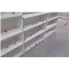 Image 23 : Reception/Cashier Station with Red Countertops, Cabinets, 3-Section Shelving Unit