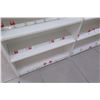 Image 24 : Reception/Cashier Station with Red Countertops, Cabinets, 3-Section Shelving Unit