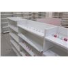 Image 8 : Reception/Cashier Station with Red Countertops, Cabinets, 3-Section Shelving Unit