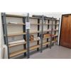 Image 1 : 4 Freestanding Metal-Frame Industrial Shelving Units (contents of shelves not included)