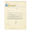 Image 1 : Joe Fowler Signed Disneyland Letter.
