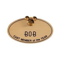 Cast Member of the Year Nametag.