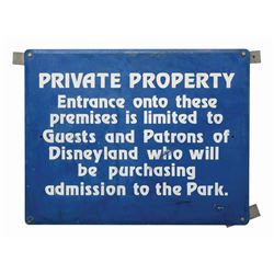Disneyland Private Property Sign.
