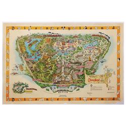1958-A Disneyland Map Signed by Sam McKim.