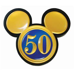 Disneyland 50th Anniversary Mickey Sign.