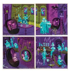 Set of (4) Haunted Mansion Shag Coasters.