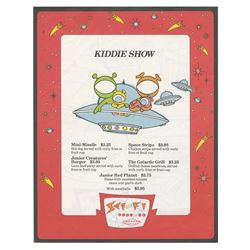 Sci-Fi Dine In Theater Child's Menu.