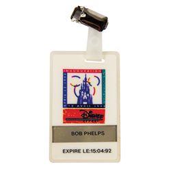 Disneyland Paris Opening Day ID Badge.