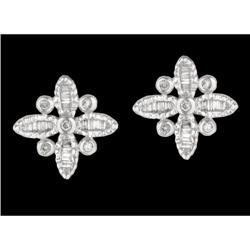 14KW Gold .50ct. Diamond Flower Earrings