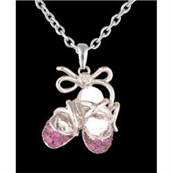 14k gold Pink Sapphire Diamond Shoe Charm