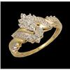 Image 1 : 10KY Gold Round-Cut Diamond Cluster Ring