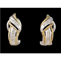 Beautiful 10K Gold Diamond Fashioned Huggy Earr