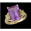 Image 1 : 10KY Gold 6.00ct. Amethyst, Peridot Gemstone Ri