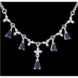 SPECTACULAR 14KW SAPPHIRE/DIAMOND DANGLING NECK