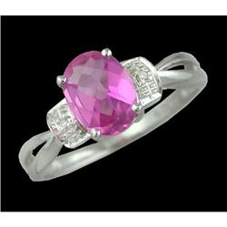 10KW Gold 1.25ct. Pink Topaz Diamond Ring