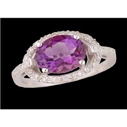 14KW Gold Amethyst/Diamond Ring