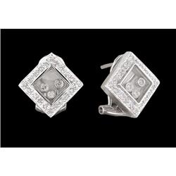 14KW Gold Floating Diamond-Shaped Diamond Earri