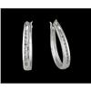 Image 1 : 10KW Gold Diamond Hinged Hoop Earrings 