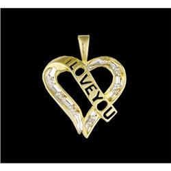10KY Gold Silhouette Diamond Heart Pendant