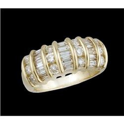 14KY Gold 1.50ct Diamond round-baguette wedding