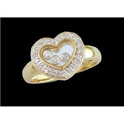 14KY Gold Floating Diamond Heart Ring