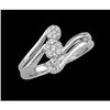 Image 1 : 14K Gold .25ct Diamond Flower Right-Hand Ring