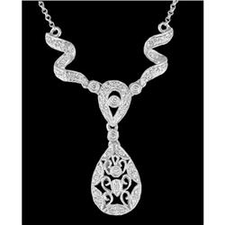 14KW Gold Antique-Look Oval Diamond Pendant