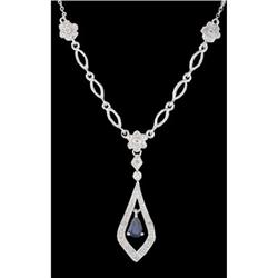 14KW Gold Sapphire and Diamond Necklace