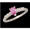 Image 1 : 14KW Gold Pink Sapphire / Diamond Ring