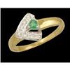 Image 1 : 14KYW Gold Emerald Diamond Ring