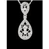 Image 1 : 14KW Gold Diamond Pear-Drop Necklace