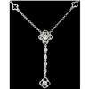 Image 1 : 10KW Gold .50ct Diamond Flower Drop Necklace
