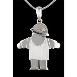14KW Gold Diamond Floating; Boy Charm, Pendant
